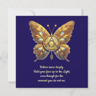 AA Symbol Butterfly and Prayer Note Card