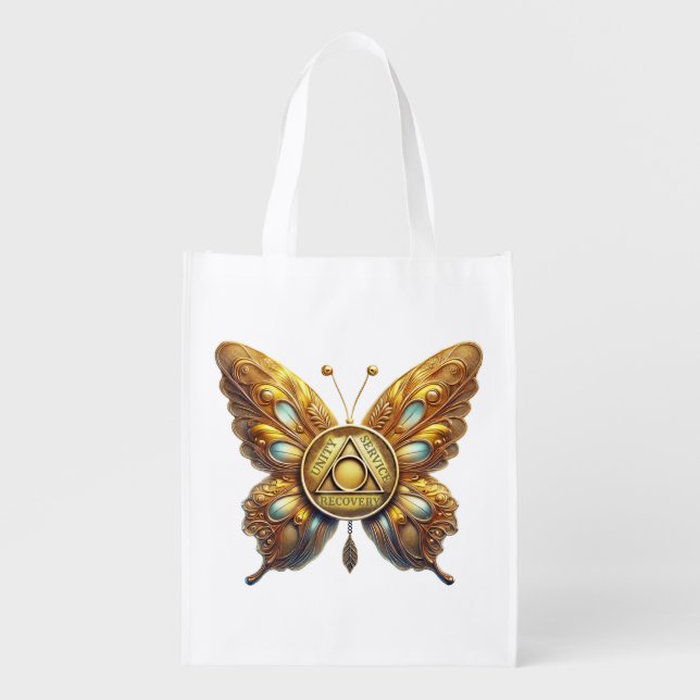 AA Symbol Butterfly Personalized Big Book Bag (Front)