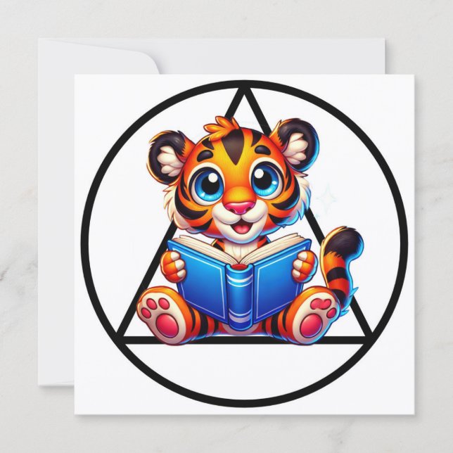 AA Symbol Tiger Cub Reading Big Book Recovery Card (Front)