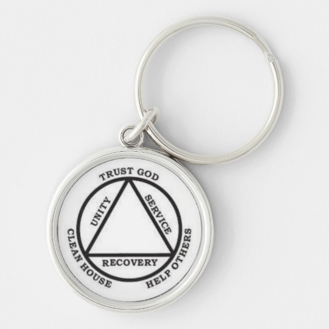 AA Trust God, Clean House & Help Others Keychain (Front)
