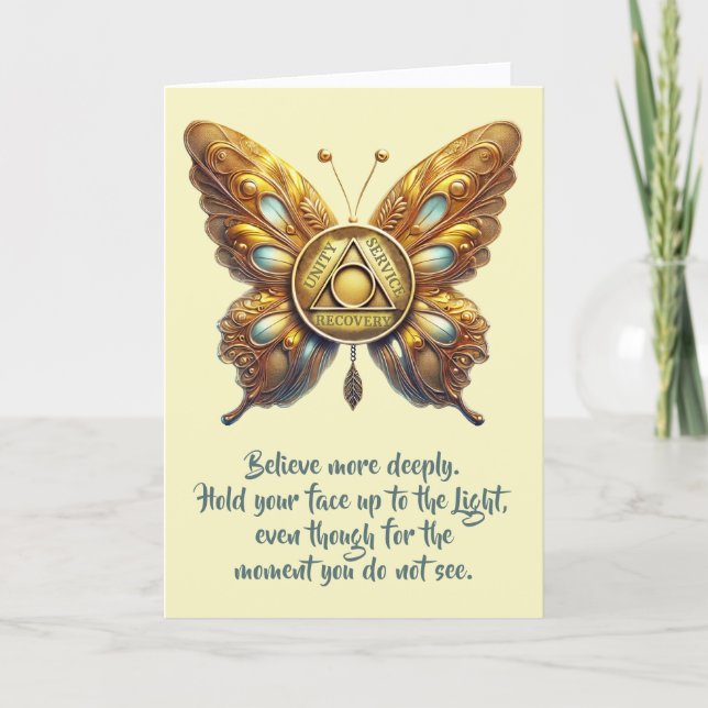 AA Unity Symbol Butterfly, Prayer Blank Card (Front)