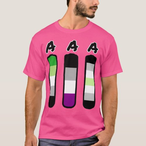 AAA aromantic asexual agender batteries T_Shirt