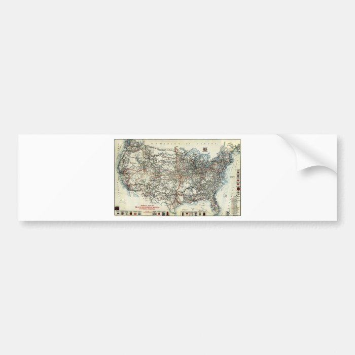 AAA Map of transcontinental routes (1918) Bumper Stickers