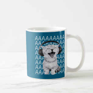 Aaaa Screaming Cat Meme Wearing Headphones Cat Int Coffee Mug