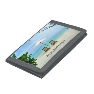 Aaah...Retirement, a day at the beach Tri-fold Wallet