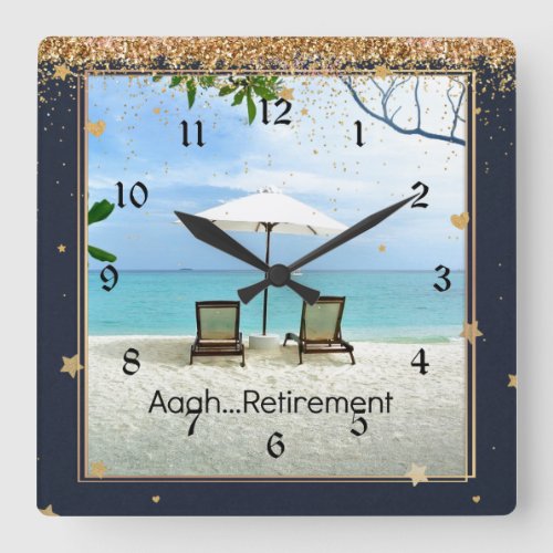 Aaahretirement holiday design square wall clock