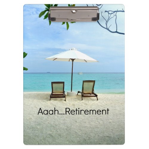 AaahRetirement palm trees and beach chairs Clipboard
