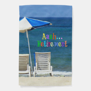Aaah...Retirement, popular design, Garden Flag