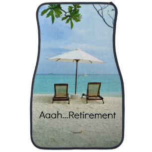 Aaah...retirement, relaxing at the beach car floor mat