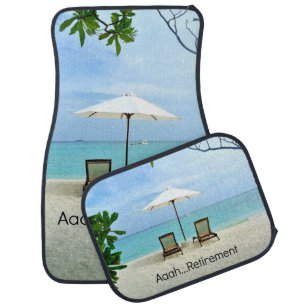 Aaah...retirement, relaxing at the beach car floor mat