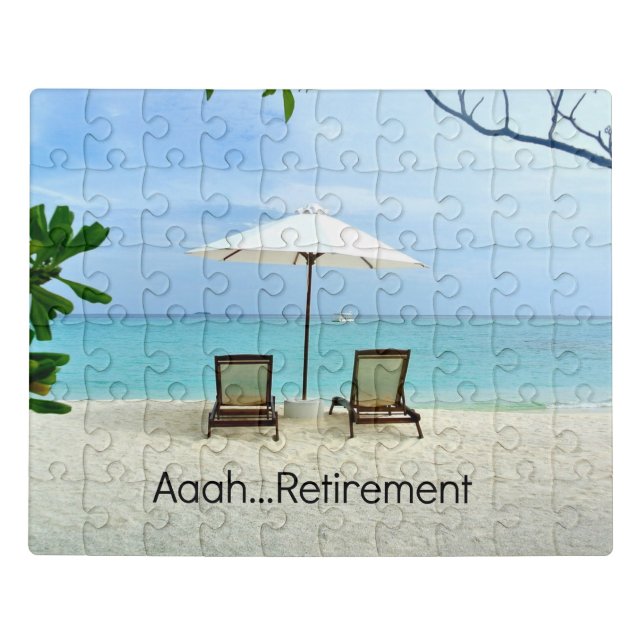 Aaah...retirement, Relaxing at the Beach Jigsaw Puzzle (Puzzle Horizontal)