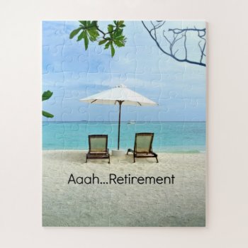 Aaah...retirement  Relaxing At The Beach Jigsaw Puzzle by RetirementGiftStore at Zazzle