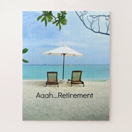 Aaah...retirement, Relaxing At The Beach Jigsaw Puzzle