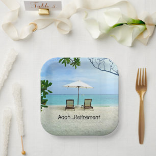 Aaah retirement...relaxing at the beach, paper plates