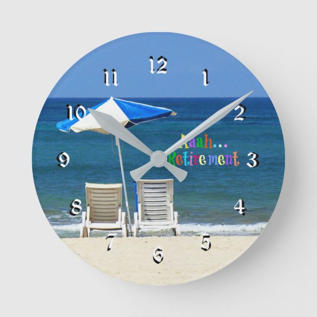 Aaah...retirement, relaxing at the beach round clock (Front)