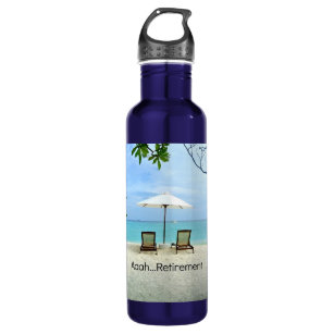Aaah...Retirement, relaxing at the beach Stainless Steel Water Bottle
