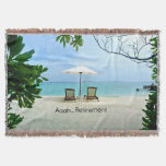 Aaah...retirement, Relaxing At The Beach Throw Blanket at Zazzle