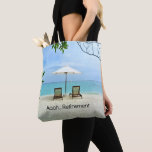 Aaah retirement, relaxing at the beach tote bag<br><div class="desc">Aaah... Retirement,  relaxing at the beach</div>