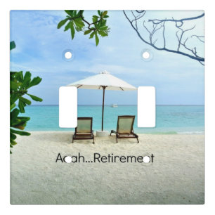Aaah...retirement, relaxing beach scene light switch cover