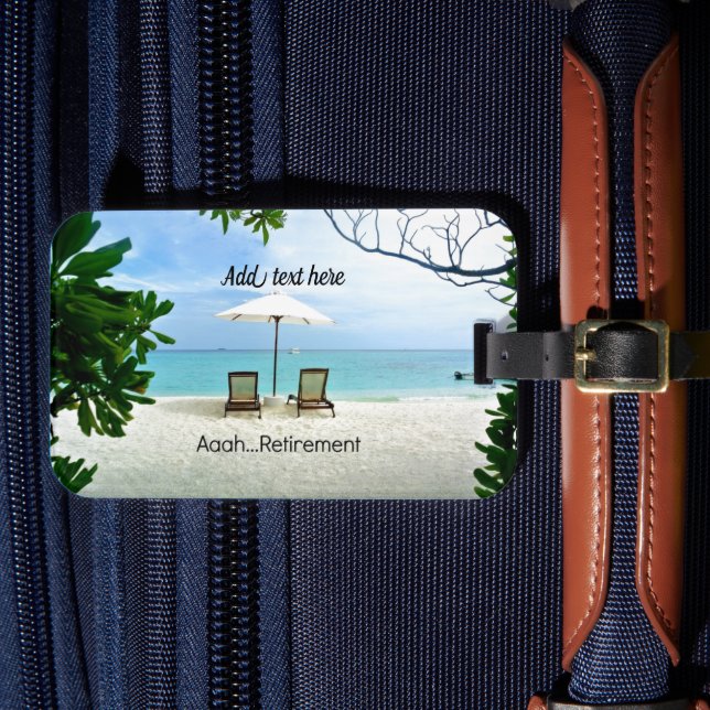 Aaah...retirement TEMPLATE Luggage Tag (Front Insitu 4)