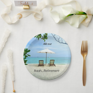 Aaah retirement template, personalize, paper plates