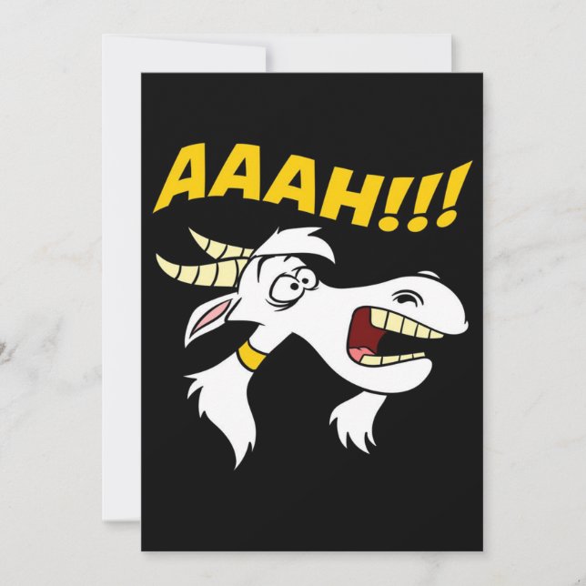 AAAH Screaming Lawnmower Cute Goat | Goat Holiday Card (Front)