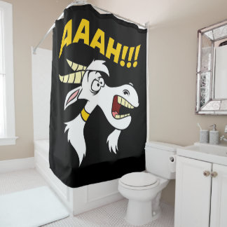 AAAH Screaming Lawnmower Cute Goat | Goat Shower Curtain