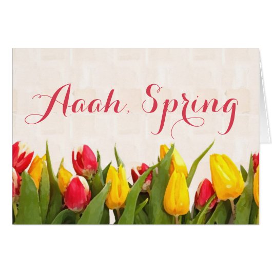 Aaah Spring Colorful Tulip Line Cards (Front Horizontal)