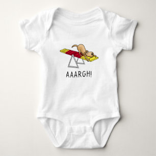 AAARGH! Funny scared nervous dog agility teeter Baby Bodysuit