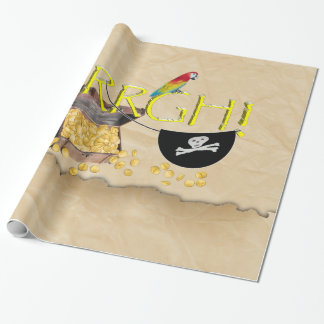 AAARGH - Pirate Parrot, Treasure Chest & Eye Patch Wrapping Paper