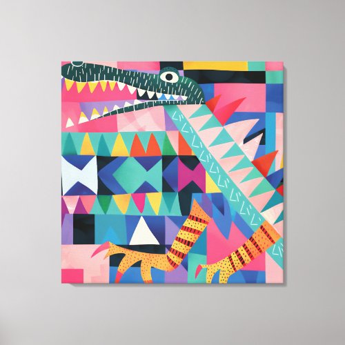 Aabstract and colourful crocodile canvas print
