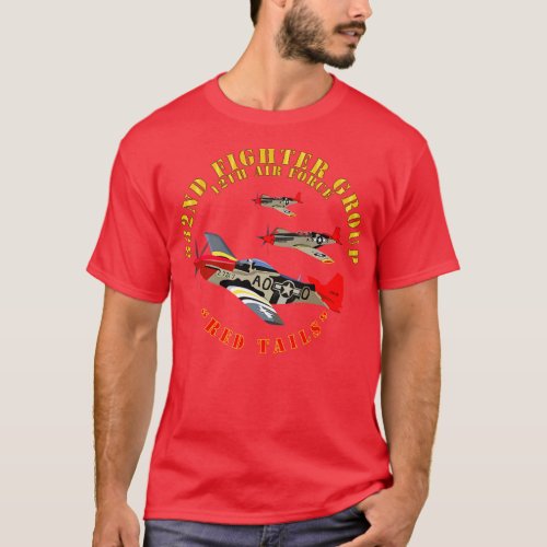 AAC 332nd Fighter Group 12th AF Red Tails T_Shirt