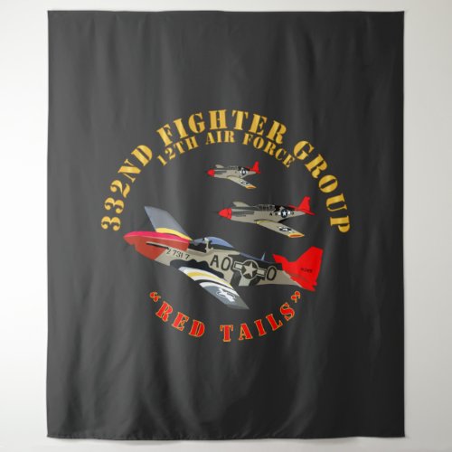 AAC _ 332nd Fighter Group _ 12th AF _ Red Tails Tapestry