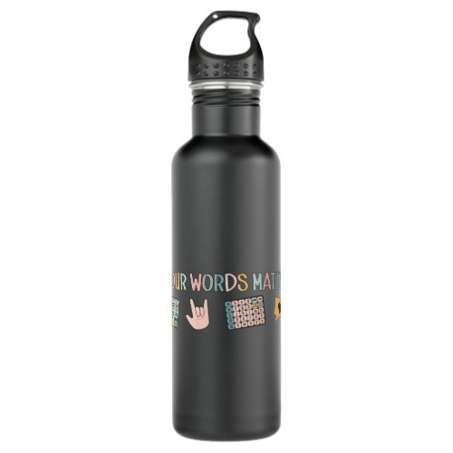 Aac Asl Speech Therapy Pathology Slp Aba Rbt Sign  Stainless Steel Water Bottle