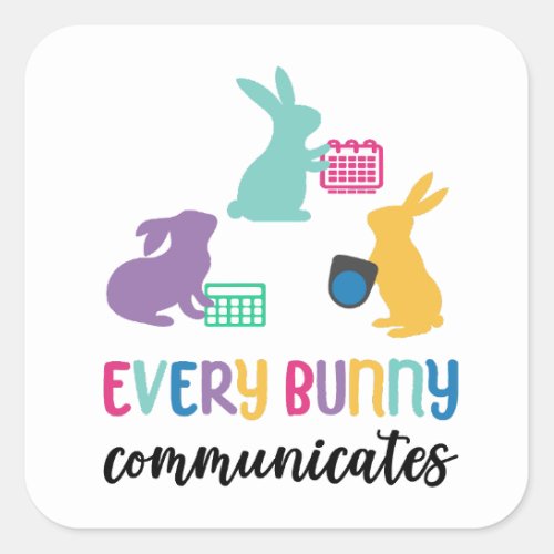 AAC Easter bunny sticker for AAC awareness 