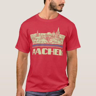 Aachen City Gift Germany City Silhouette Skyline D T-Shirt