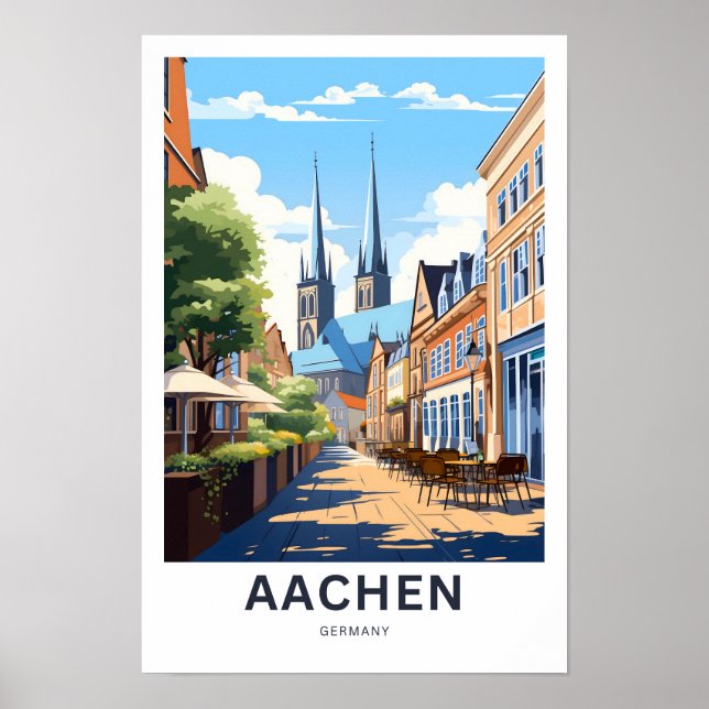 Aachen Germany Travel Print (Front)