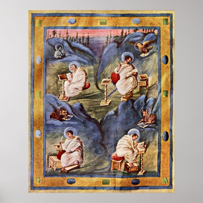 Aachen Gospels by Carolingian book painters Print