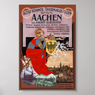 Aachen Vintage Poster Germany 1910