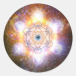 &quot;Aad Guray Nameh&quot;-Protective Mantra-Merkaba Classic Round Sticker