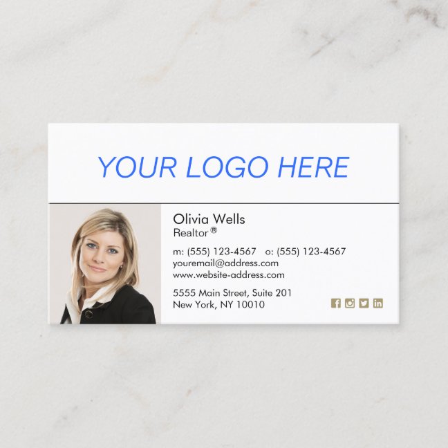 AAdd logo Real Estate Agent Photo Business Card