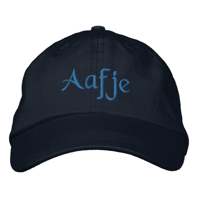 Aafje Personalized Blue Embroidered Baseball Cap (Front)