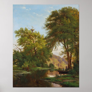 Aagaard Fishing Boat Landscape Painting Poster