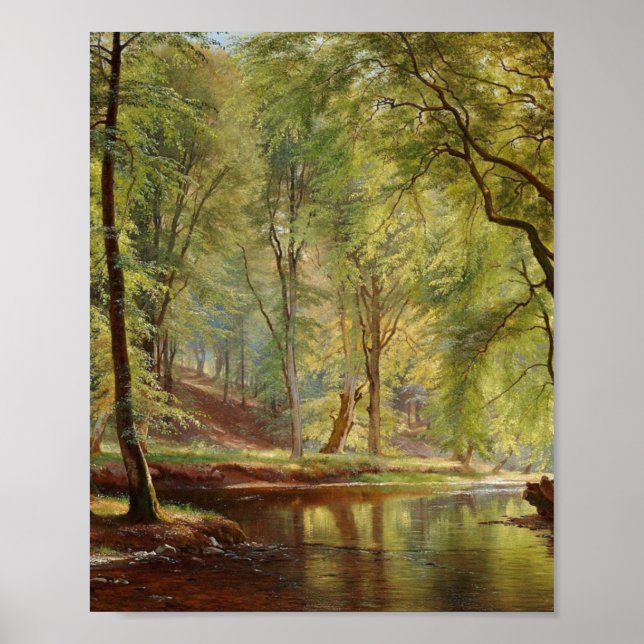 Aagaard Forest Stream Landscape Painting Poster (Front)