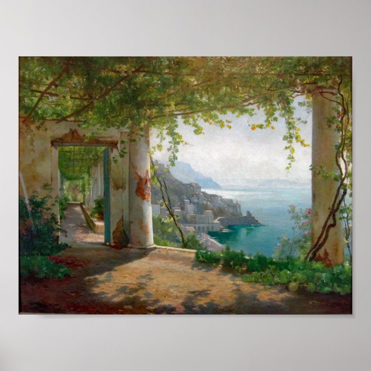 Aagaard Loggia Amalfi Italy Painting Poster | Zazzle