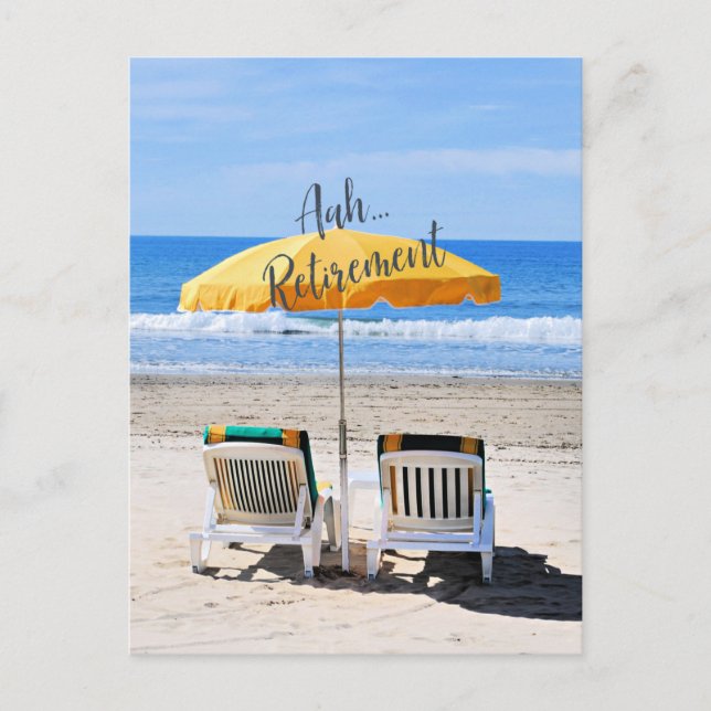 Aah...Retirement, a day at the beach Postcard (Front)