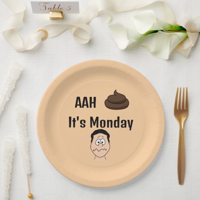 AAh S&%# It's Monday Paper Plate (Wedding)