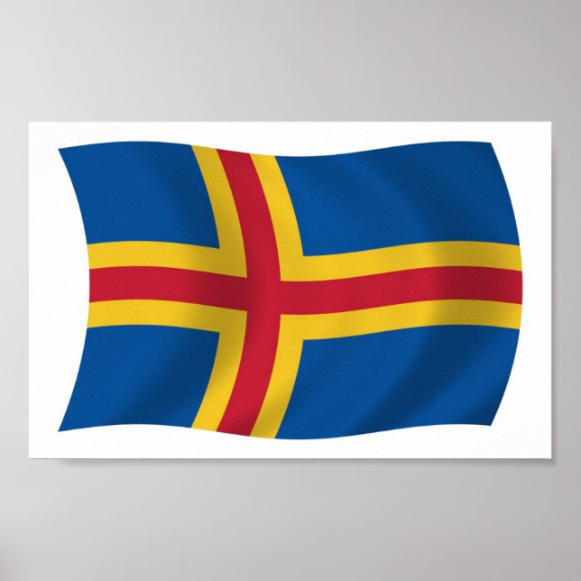 Aaland Flag Poster Print (Front)