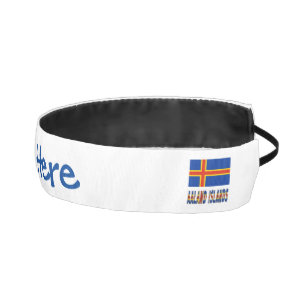 Aaland Islands Ålander Flag Blue Personalization  Athletic Headband
