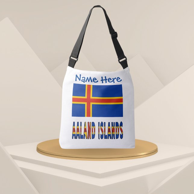 Aaland Islands Ålander Flag Blue Personalization  Crossbody Bag (Creator Uploaded)